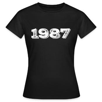 Geburtstagsgeschenk 1987 - 1987 - Frauen T-Shirt - Schwarz - Vorne - AI Model Female 172 dark (172cm)