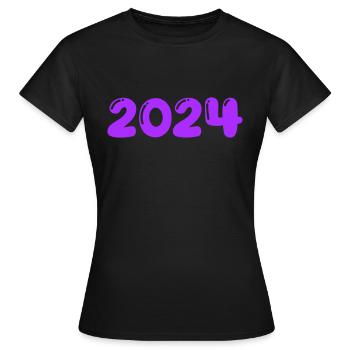 2024 - Women's T-Shirt - black - Front - AI Model Female 172 dark (172cm)