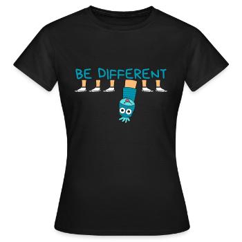 BE DIFFERENT Socke / Sei anders Socke - Women's T-Shirt - black - Front - AI Model Female 172 dark (172cm)