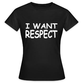 Respect - T-shirt Femme - noir - Devant - AI Model Female 172 dark (172cm)