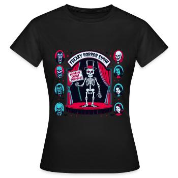 Freaky Horror Show Stage - Women's T-Shirt - black - Front - AI Model Female 172 dark (172cm)