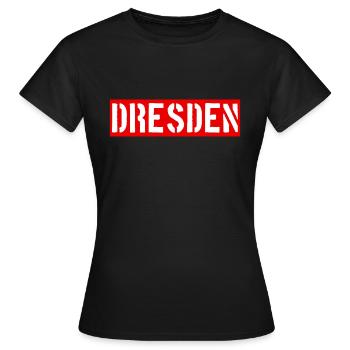 Dresden - Freistaat Sachsen - Frauen T-Shirt - Schwarz - Vorne - AI Model Female 172 dark (172cm)
