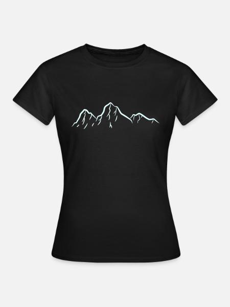 Berge Berg Wandern Geschenk - Frauen T-Shirt - Schwarz