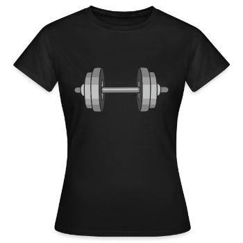 Haltères Haltères Poids Haltère court - T-shirt Femme - noir - Devant - AI Model Female 172 dark (172cm)