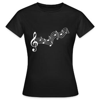 Musique Clé de partition - T-shirt Femme - noir - Devant - AI Model Female 172 dark (172cm)