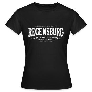 Regensburg (blanc à l'ancienne Edt. '13) - T-shirt Femme - noir - Devant - AI Model Female 172 dark (172cm)