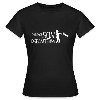 father and son - Women's T-Shirt - black - Front - AI Model Female 172 dark (172cm)