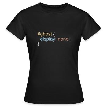 css ghost display: none - lustige Geswchenkidee - Frauen T-Shirt - Schwarz - Vorne - AI Model Female 172 dark (172cm)