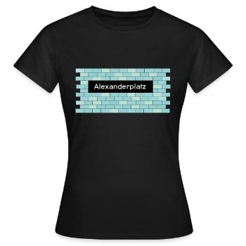 U-Bahnhof Alexanderplatz - Frauen T-Shirt - Schwarz - Vorne - AI Model Female 172 dark (172cm)