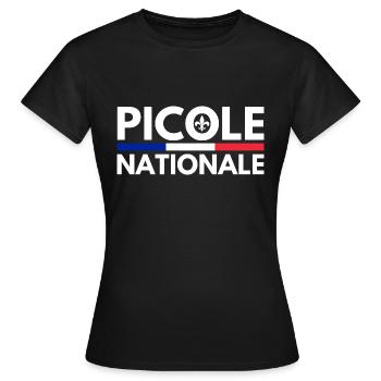 Picole Nationale - Fleur de Lys - T-shirt Femme - noir - Devant - AI Model Female 172 dark (172cm)