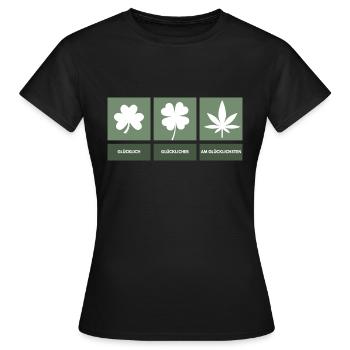 Cannabis Cannabis Leaf Fumer de l’herbe à mâcher Dicton - T-shirt Femme - noir - Devant - AI Model Female 172 dark (172cm)