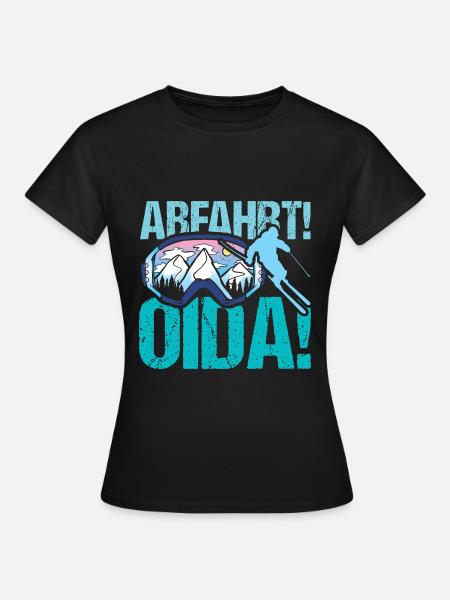 Abfahrt Ski - Frauen T-Shirt - Schwarz