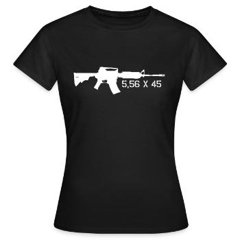 Fusil d assaut AR15 M4 M16 5.56x45 - Arme - T-shirt Femme - noir - Devant - AI Model Female 172 dark (172cm)