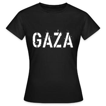 GAZA - T-shirt Femme - noir - Devant - AI Model Female 172 dark (172cm)