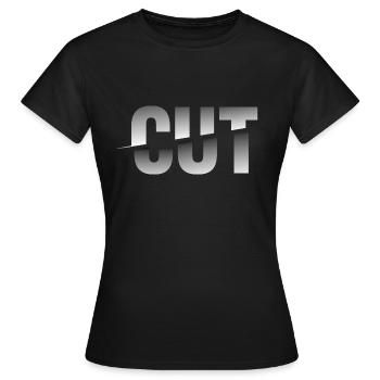 Lettrage CUT élégant - T-shirt Femme - noir - Devant - AI Model Female 172 dark (172cm)
