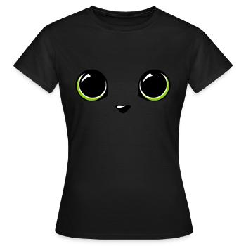 Katzenaugen - Frauen T-Shirt - Schwarz - Vorne - AI Model Female 172 dark (172cm)