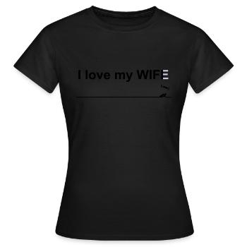 Ich liebe meine Frau wifi - Frauen T-Shirt - Schwarz - Vorne - AI Model Female 172 dark (172cm)