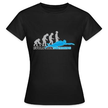 evolution swimming, swim, swim, swimmer - Women's T-Shirt - black - Front - AI Model Female 172 dark (172cm)