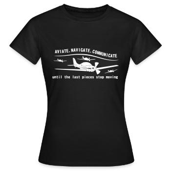 Ultraleichtflugzeug Pilot - Frauen T-Shirt - Schwarz - Vorne - AI Model Female 172 dark (172cm)