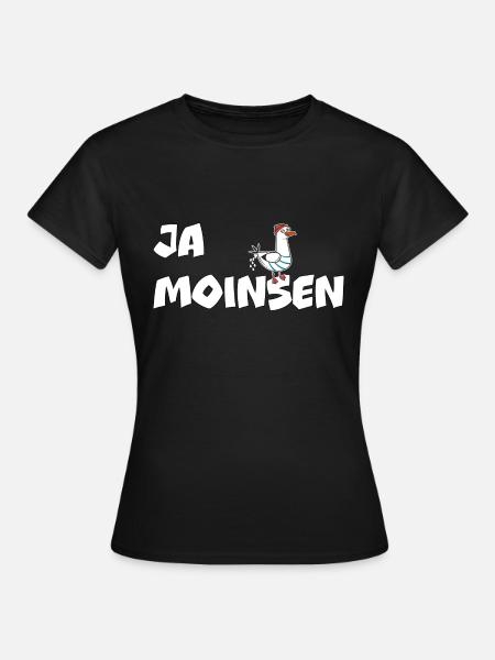 Ja Moinsen - Möwe - Frauen T-Shirt - Schwarz