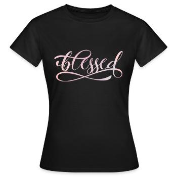 Blessed Christian Religious Jesus - Women's T-Shirt - black - Front - AI Model Female 172 dark (172cm)
