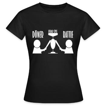Döner Battle - Kebab Style / Witzig / Imbiss / Fun - Frauen T-Shirt - Schwarz - Vorne - AI Model Female 172 dark (172cm)