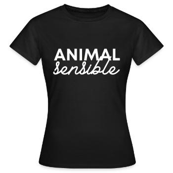 Animal sensible - hypersensibilité - T-shirt Femme - noir - Devant - AI Model Female 172 dark (172cm)