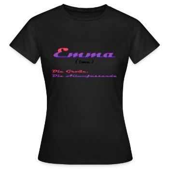 Emma - Frauen T-Shirt - Schwarz - Vorne - AI Model Female 172 dark (172cm)