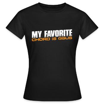 My Favorite Chord Is Gsus 4 - Women's T-Shirt - black - Front - AI Model Female 172 dark (172cm)