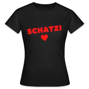 Schatzi Valentinstag Lieblingsmensch Geschenkidee - Frauen T-Shirt - Schwarz - Vorne - AI Model Female 172 dark (172cm)