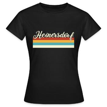 Heinersdorf - Pankow - Berlin - Retro - Vintage - Frauen T-Shirt - Schwarz - Vorne - AI Model Female 172 dark (172cm)