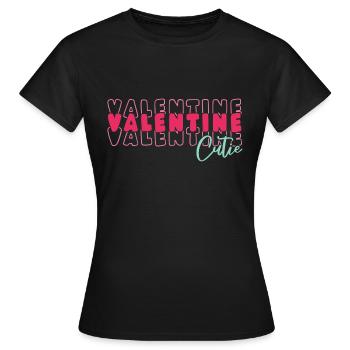 Valentine Cutie - Women's T-Shirt - black - Front - AI Model Female 172 dark (172cm)
