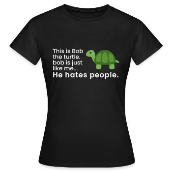 Bob la tortue - T-shirt Femme - noir - Devant - AI Model Female 172 dark (172cm)