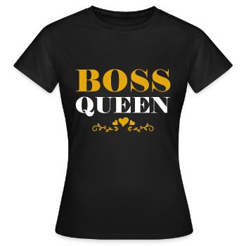 Boss Queen Lady Ladies Gift - Women's T-Shirt - black - Front - AI Model Female 172 dark (172cm)
