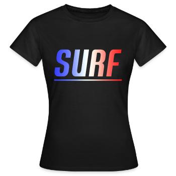 SURF SURFEUR SURFEUSE CADEAU SPORT FRANCE - T-shirt Femme - noir - Devant - AI Model Female 172 dark (172cm)