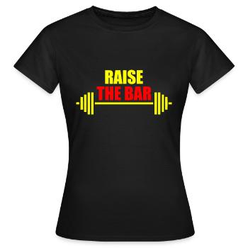Haussez la barre jaune et rouge - T-shirt Femme - noir - Devant - AI Model Female 172 dark (172cm)