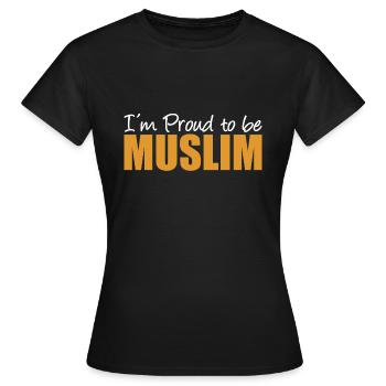 I´m Proud to be Muslim - Moslem - Muslime - Frauen T-Shirt - Schwarz - Vorne - AI Model Female 172 dark (172cm)
