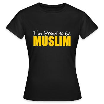 I´m Proud to be Muslim - Moslem - Muslime - Frauen T-Shirt - Schwarz - Vorne - AI Model Female 172 dark (172cm)