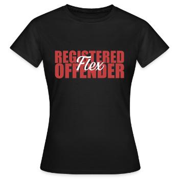 Funny Registered Flex Offender Bodybuilding - Women's T-Shirt - black - Front - AI Model Female 172 dark (172cm)