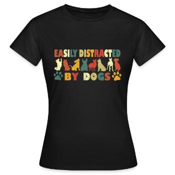 Leicht von Hunden abgelenkt - Frauen T-Shirt - Schwarz - Vorne - AI Model Female 172 dark (172cm)