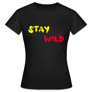 Restez sauvage - T-shirt Femme - noir - Devant - AI Model Female 172 dark (172cm)