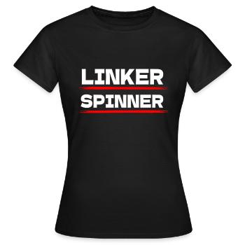 Linker Spinner - politisch links gegen rechts - Frauen T-Shirt - Schwarz - Vorne - AI Model Female 172 dark (172cm)