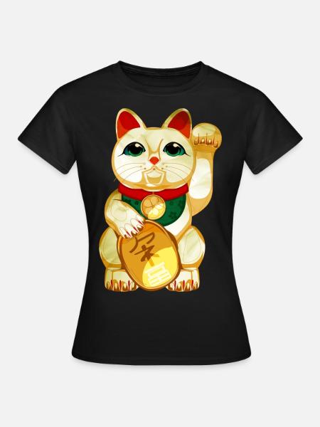 winkekatze - Frauen T-Shirt - Schwarz