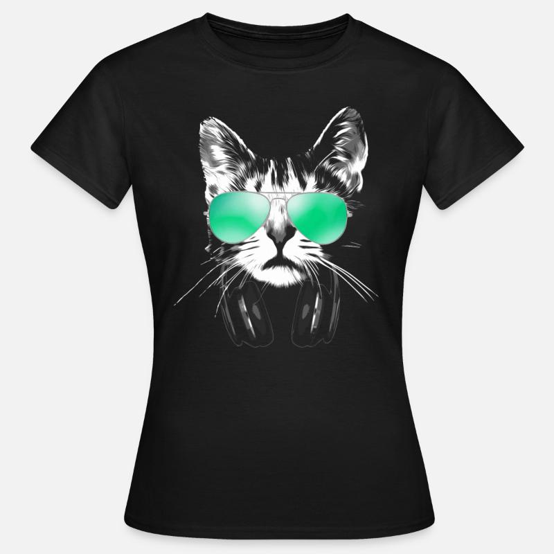 Cool DJ Cat - Women's T-Shirt - black