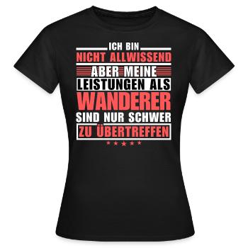 Des performances inégalées en tant que randonneur - T-shirt Femme - noir - Devant - AI Model Female 172 dark (172cm)