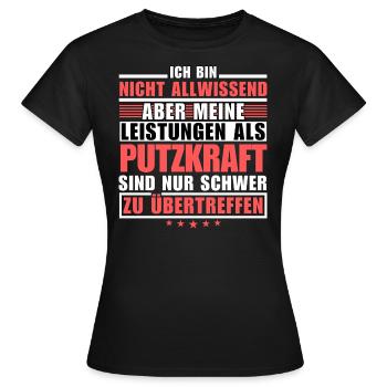 Des performances inégalées en tant que nettoyeur - T-shirt Femme - noir - Devant - AI Model Female 172 dark (172cm)