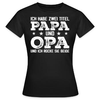 J’ai deux titres : Papa et Grand-père - T-shirt Femme - noir - Devant - AI Model Female 172 dark (172cm)