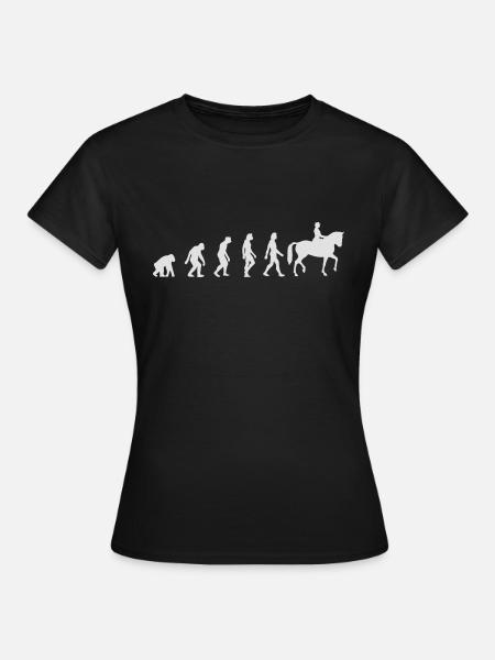 Die Evolution des Reitens - Frauen T-Shirt - Schwarz
