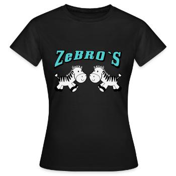 Zèbre Zèbre 1- deux amis zèbres zèbres - T-shirt Femme - noir - Devant - AI Model Female 172 dark (172cm)