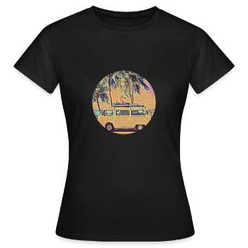 Surfen - Frauen T-Shirt - Schwarz - Vorne - AI Model Female 172 dark (172cm)